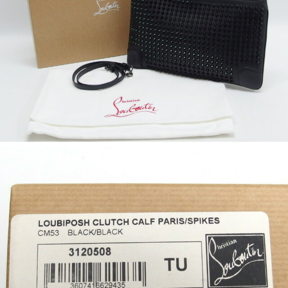 CHRISTIAN LOUBOUTIN Rubiposh Clutch Bag Spike Black - Picture 3 of 10